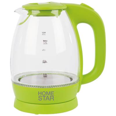 Чайник Homestar HS-1012 (1,7 л) стекло, пластик зеленый