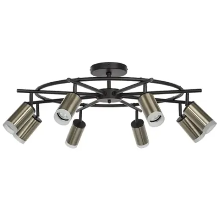 LR7183180 Люстра RULLO 8х50W GU10 ЧЕРНЫЙ/БРОНЗА (571718+214431-8+202430-8)