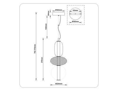 Светильник светодиодный подвесной LH11008 BK/FR черный/белый матовый 24W 3000K D220*570
