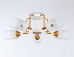 Светильник подвесной TR303323/5 WH/GD/CL/FR белый/золото/прозрачный/белый матовый E27*5 max 60W D620*200