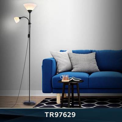 Светильник напольный с выключателем на проводе TR97629 BK черный E27+E14 max 40W D245/100*1770