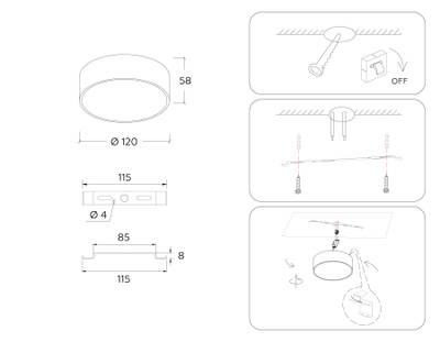 Светильник светодиодный потолочный FV5511 WH белый LED 15W 3000K D120*58 (Без ПДУ)