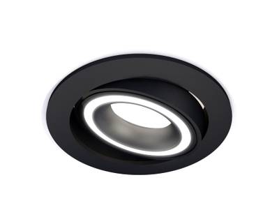 Комплект встраиваемого поворотного светильника XC7652080 SBK/FR черный песок/белый матовый MR16 GU5.3 (C7652, N7111)