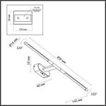 6634/9WL HIGHTECH ODL24 313 металл/черный/акрил Настенный светильник IP20 LED 8W 3000K/4000K/6000K (перекл ч/з тумблер) 220V ALEDO