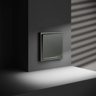 VLS010406 Проходной переключатель встраиваемый VOLTUM S70 одноклавишный с подсветкой 10А, (титан) (ТМ Maytoni)