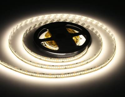 Светодиодная лента GS3402 2835 240Led/ 20W m/ 24V IP20 4500K/ 5000*10*1.2mm/ кратность резки 25mm (2 конт.)