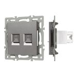 Механизм компьютерной розетки двойной SCT-MPC2-PL-GR (RJ-45, CAT6) (Arlight, -)