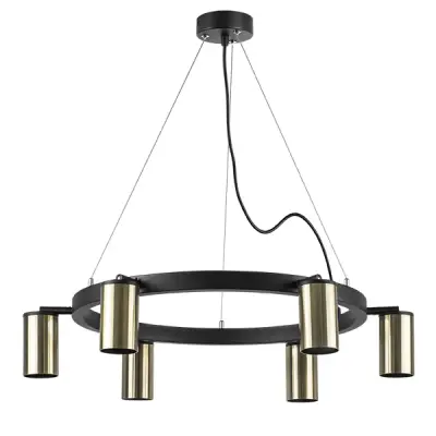 LR016316 Люстра RULLO 6х50W GU10 ЧЕРНЫЙ/БРОНЗА (571016+214431-6)