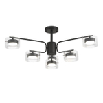 8349/6C COMFI LN26 232 черный/прозрачный, металл/стекло Светильник потолочный LED GX53 6*7W 220V NATALINA