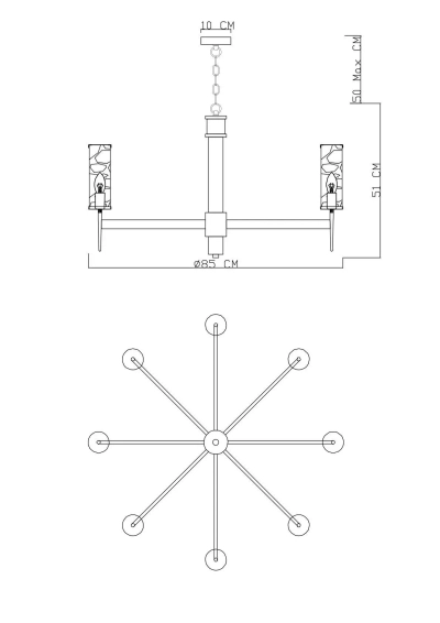 Подвесная люстра Divinare SHAM 4505/17 LM-8, 8хE14