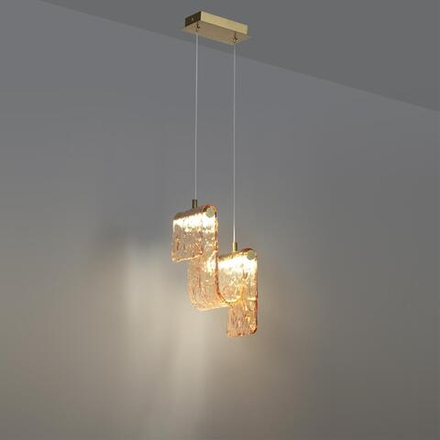 5105/11L L-VISION ODL26 547 брашинг/янтарный металл/стекло Подвес LED x 11W 4000K FLOW