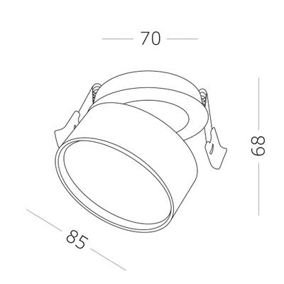ST651.538.09 Встраиваемый поворотный светильник Белый LED 1*9W 3000K 720Lm Ra>90 120° IP20 D85xH68 170-240VV