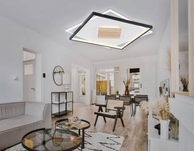 Светильник светодиодный потолочный FL4791 WH/BK/WD белый/черный/дерево 77W 3000-6000K 515*515*50 (без ПДУ)