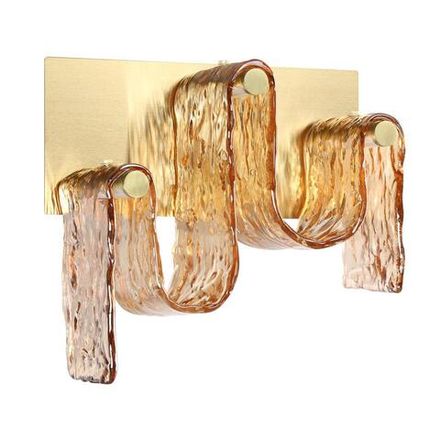 5105/16WL L-VISION  ODL26 золотой брашинг/янтарный металл/стекло Настенный светильник LED x 16W 4000K FLOW