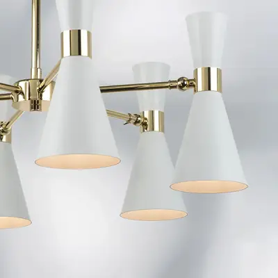 816066 Люстра DUMO 6х40W E14 БЕЛЫЙ МАТОВЫЙ/ЗОЛОТО Lightstar