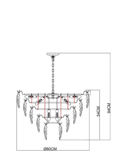 Подвесная люстра Arte Lamp LILLY A4070LM-12GO, 12хE14