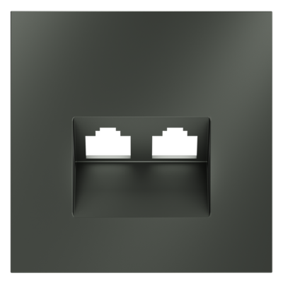 VLS001406 Накладка для розетки компьютерной двойной RJ45+RJ45 кат.6, S70 (титан). (ТМ Maytoni)