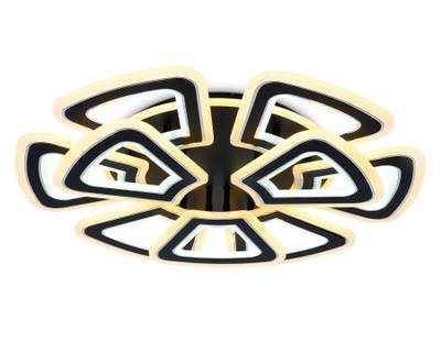 Светильник потолочный светодиодный с пультом FA8893/6+3 BK/CH черный/хром 210W 3000K/4200K/6400K 650*640*130 (ПДУ РАДИО 2.4G)