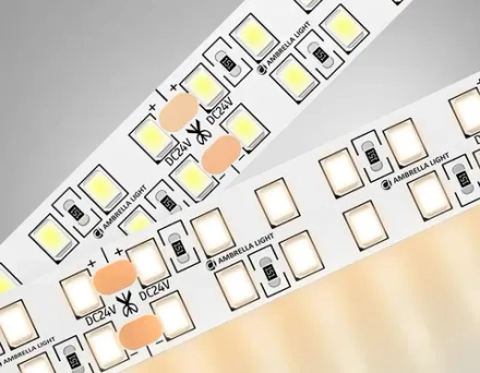 Светодиодная лента двухрядная GS3701 2835 240Led /24W m/ 24V IP20 3000K/ 5000*14*1.2mm/ кратность резки 50mm (2 конт.)