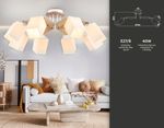 Подвесная люстра TR9522/8 WH/GD/FR белый/золото/белый матовый E27*8 max 40W D790*260