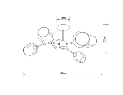 Люстра на штанге Arte Lamp SEPPIA A4211PL-6BK, 6хE27