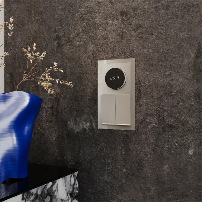 VLS070104 Терморегулятор электронный VOLTUM S70 с индикацией и датчиком, для теплого пола, (шелк). (ТМ Maytoni)