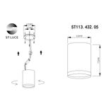 ST113.432.05 Светильник потолочный Черный LED 1*5W 3000K 390Lm Ra&gt;80 120° IP20 D68xH75 170-240V