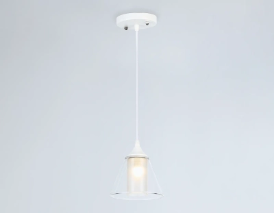 Светильник подвесной TR3551 WH/CL/FR белый/прозрачный/белый матовый E27 max 40W D160*800