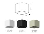 Корпус светильника накладной для насадок 70*70mm C7807 SGR серый песок 70*70*H60mm MR16 GU5.3