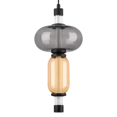 737527 Люстра EMISFERO 8W LED 250LM G ЧЕРНЫЙ/ПРОЗРАЧНЫЙ+ЯНТАРЬ 3000K Lightstar