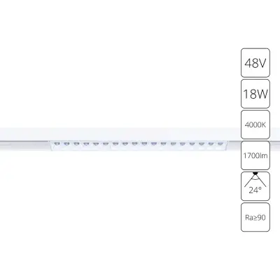 Магнитный трековый светильник Arte Lamp LINEA A4665PL-1WH, 1хLED