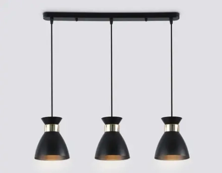 Светильник подвесной TR8469/3 BK/FGD черный/золото E27/3 max 60W 550*135*1000