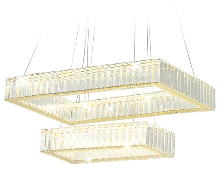 Подвесная светодиодная люстра с хрусталем TR5007/2 GD/CL золото/прозрачный 90W 3000K/4200K/6400K 600*400*950 (Без ПДУ)