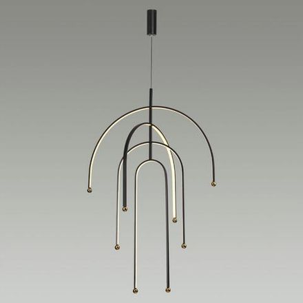 6633/95L HIGHTECH ODL24 285 металл/черный/акрил Подвесной светильник (регулируемые рожки) LED 95W 3000K 220V MEMFI