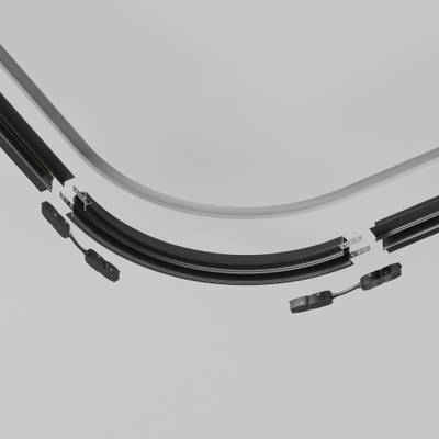 Коннектор радиусный R300 Exility встраиваемый под ГКЛ 12,5 мм, черный, TRA044-angle.12B. TM Maytoni