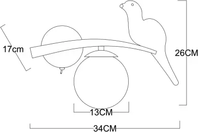 Настенный светильник Arte Lamp ELTANIN A3422AP-1GO, 1хE27