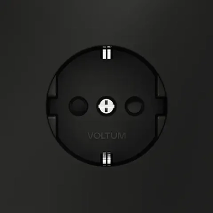 VLS040208 Розетка встраиваемая VOLTUM S70 с заземлением и защитными шторками, 16А, (черный матовый). (ТМ Maytoni)