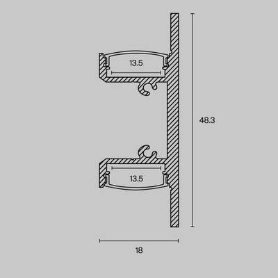 Алюминиевый профиль накладной 18x48, ALM-1848-S-2M. TM Maytoni