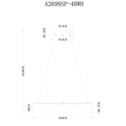 Подвесная люстра Arte Lamp A2699SP-48WH, 1хLED
