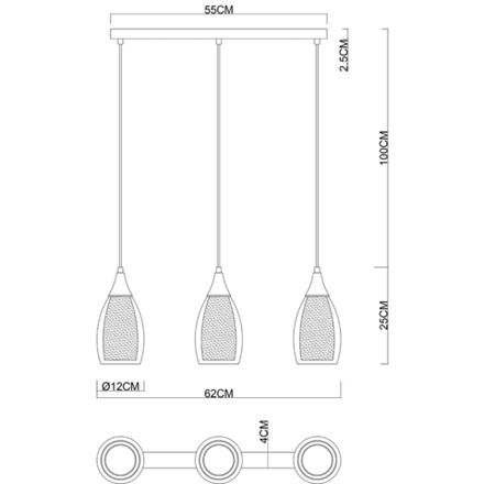 Подвесной светильник Arte Lamp BARRY A7951SP-3CC, 3хE14