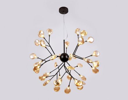 Подвесная люстра TR3021/36 DCF/TI темный кофе/янтарь G4/36 max 20W D750*650 (лампы LED G4 1.5W 4200K в комплекте)