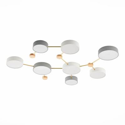 SLE600102-08 Светильник потолочный Золотистый, Светлое дерево/Белый, Серый LED 8*16,5W 4000K