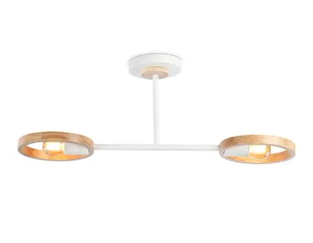 Подвесной светильник со сменной лампой TR8243/2 WH/LWD белый/светлое дерево E27/2 max 40W 590*165*220