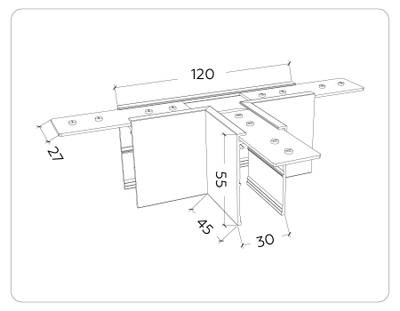 Коннектор Т-образный для накладного шинопровода Magnetic 220V GL1036 BK черный 105*75*52 (соединители в комплекте)