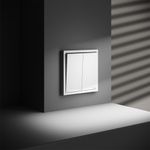 VLS020202 Выключатель встраиваемый VOLTUM S70 двухклавишный с подсветкой 10А, (белый матовый) (ТМ Maytoni)
