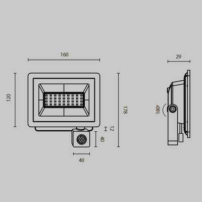 Прожектор Flood 4000К 30Вт IP 65, FL001-L30B4KSR. TM Maytoni