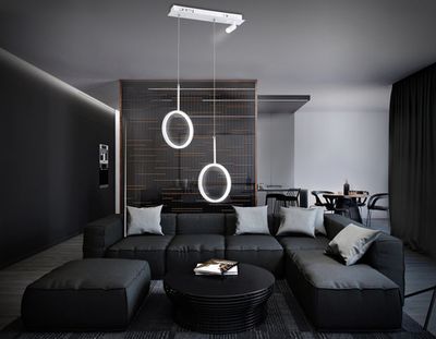 Светильник светодиодный подвесной с пультом FL5272/2+1 WH белый 38W 3000K/4200K/6400K+4200K 500*90*1200 (ПДУ ИК)