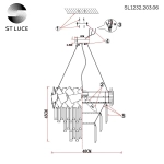 SL1232.203.06 Светильник подвесной ST-Luce Золотистый/Прозрачный, Золотистый E14 6*60W