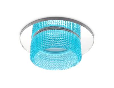 Встраиваемый точечный светильник TN351 CH/BL хром/голубой GU5.3+3W (LED COLD) D95*45