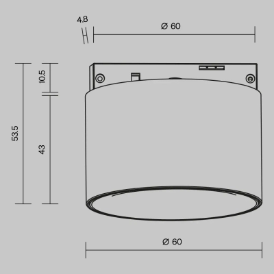 Трековый светильник Альфа С / Alfa S Levity 2700К 5Вт 36°, TR188-1-5W2.7K-M-BW. TM Maytoni